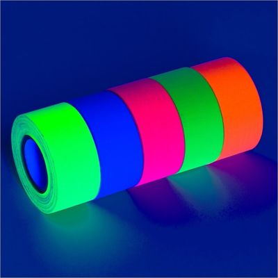 Çin UV Siyah Işık Aydınlık Yapışkan Bant Neon Floresan Pamuklu Bez Bant Uyarı Bandı Için Parti tedarikçi