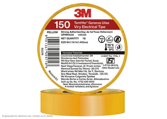 3M Temflex 150 | 0.13 mm PVC Vinyl | 600 V Rated | Self-Extinguishing | Six Colors tedarikçi
