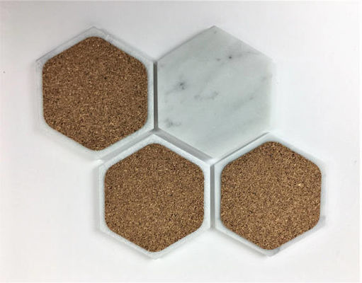 Kendi kendine yapışkan korka dayanıklılığı Hexagon 4 inçlik Hexagon Tile Coasters için